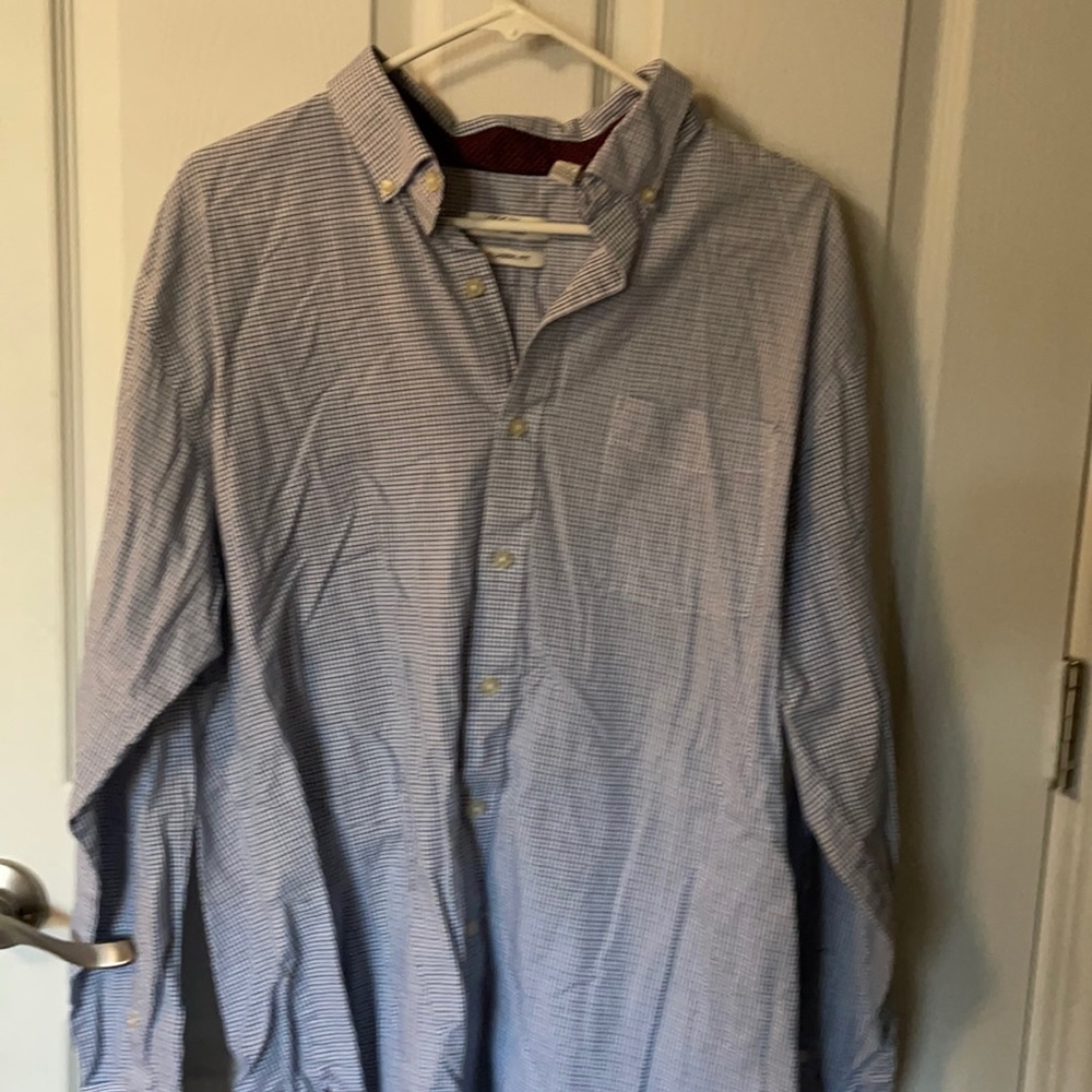 Blue/black/white plaid button up